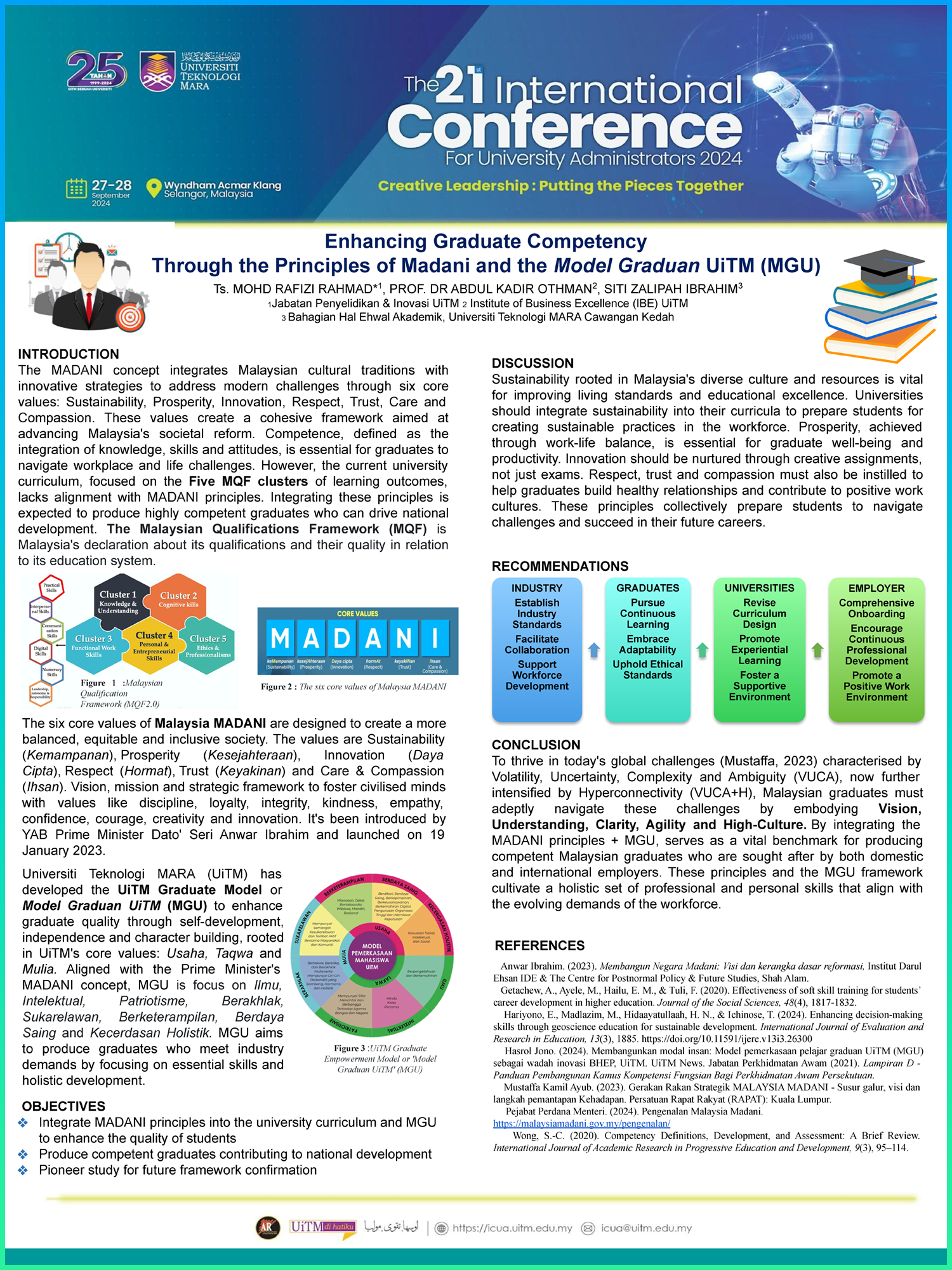 Poster 2: Enhancing Graduate Competency Throught The Principles Of Madani & The Model Graduan UiTM (MGU)