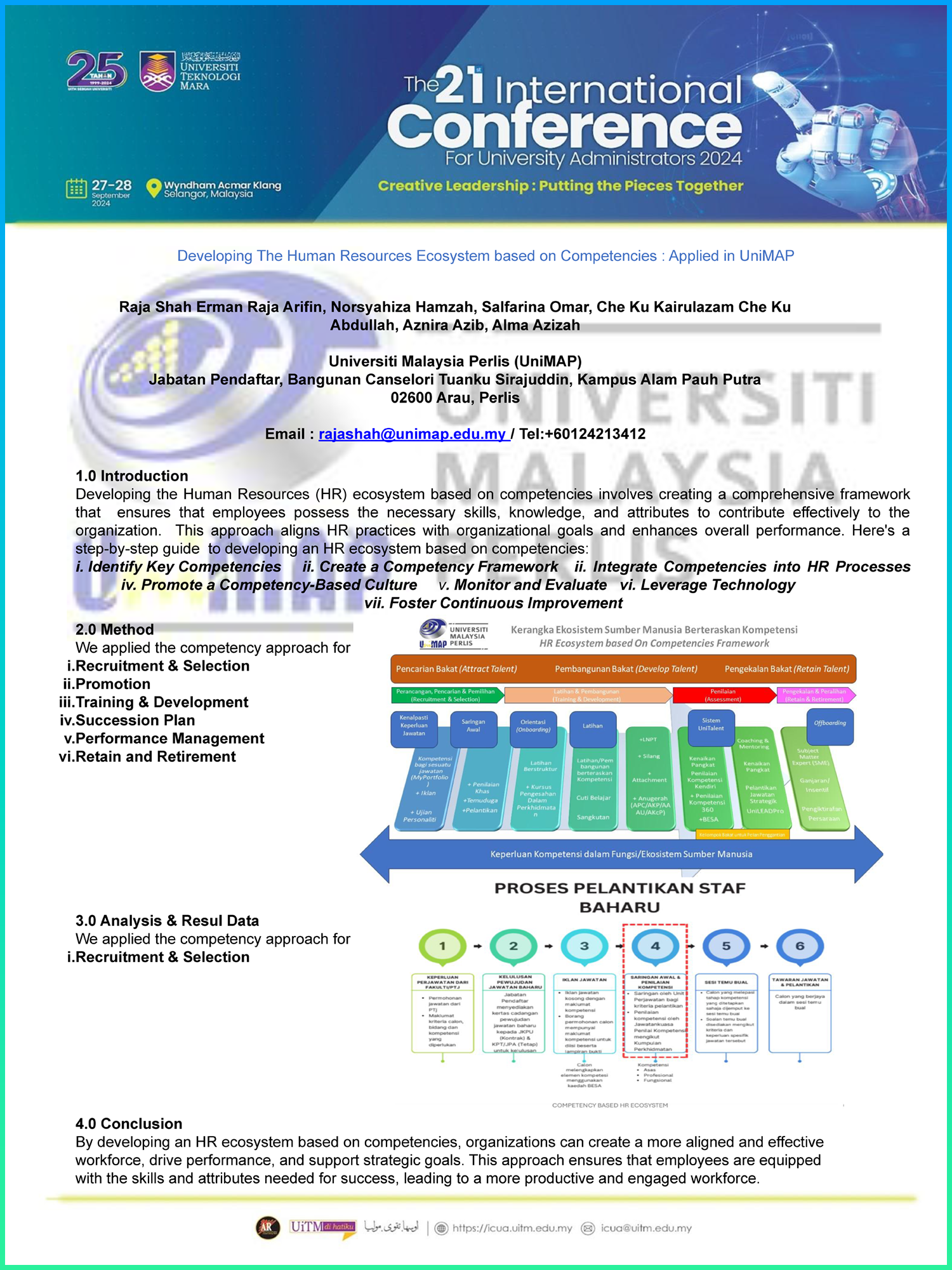 Poster 3: Developing The Human Resources Ecosystem Based On Competencies: Applied In Universiti Malaysia Perlis (UniMAP)